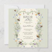 Bride to Bee Wildflower Bees Brautparty Einladung (Vorderseite)