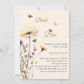 Bride to bee wildflower ivory garden bridal shower einladung (Vorderseite)