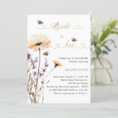 Bride to bee wildflower ivory garden bridal shower einladung (Stehend Vorderseite)