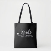 Bride Tote Bag | Chic Schwarz-weiß Modern Script Tasche (Vorderseite)