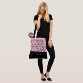 Bride Tote Tag Pink & Black Scrolls Tasche (Am Model)