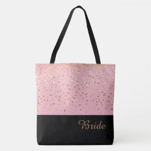 Bride Tote Tag Pink & Petite Golden Stars Tasche