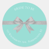 BRIDE-Touch der Silver Wedding Suite-Rücksendeadre Runder Aufkleber (Vorderseite)