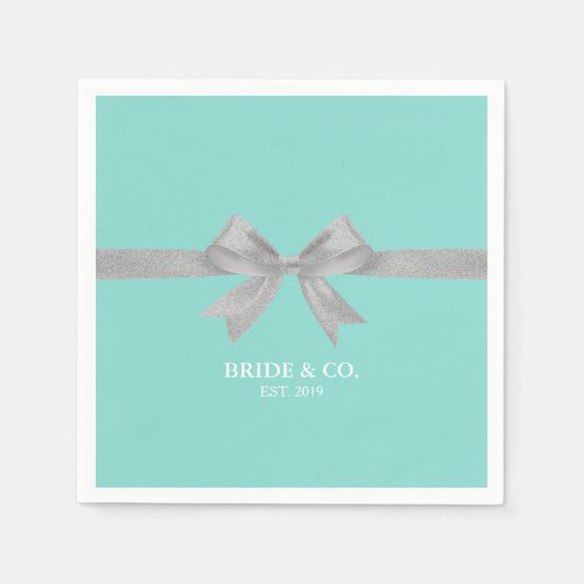 BRIDE-Touch Silberdusche Party Personalisiert Serviette (Vorderseite)