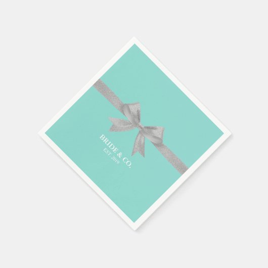 BRIDE-Touch Silberdusche Party Personalisiert Serviette (Ecke)