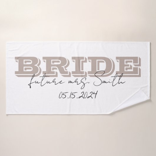 Bride Towel, Personalized Gift Badhandtuch Set (Badehandtuch)