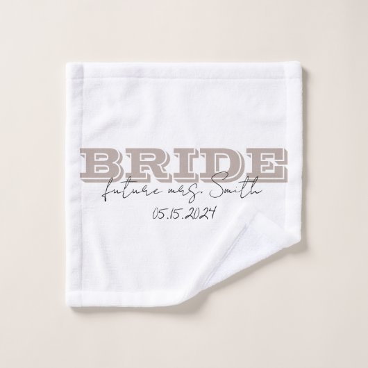Bride Towel, Personalized Gift Badhandtuch Set (Waschlappen)