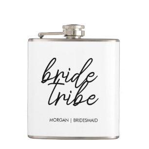 Bride Tribe Bachelorette Bridesmaid Modern Flachmann