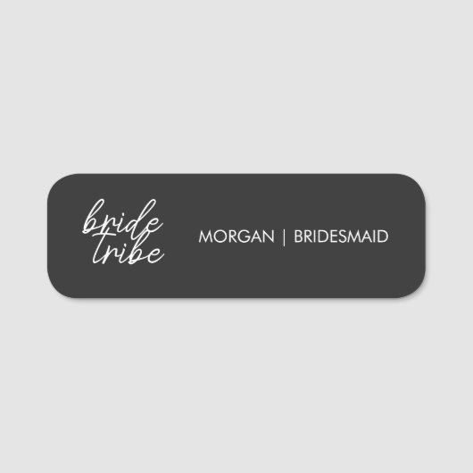 Bride Tribe | Bachelorette Bridesmaid Modern Namensschild (Vorderseite)