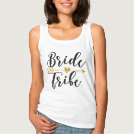 Bride Tribe Black and Golden Glitzer Print Tank Top