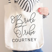 Bride Tribe Black Modern Script Custom Bridesmaid Tragetasche