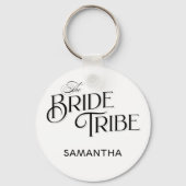 Bride Tribe Black Script Custom Bridesmaid Wedding Schlüsselanhänger (Rückseite)