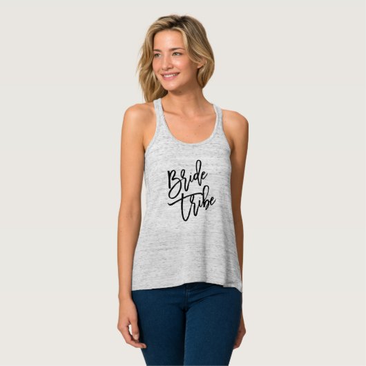 Bride Tribe Black Script Tank Top (Vorderseite Vollansicht)