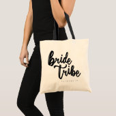 Bride Tribe Black Script Tote Bag - Anpassbar Tragetasche (Vorderseite (Produkt))