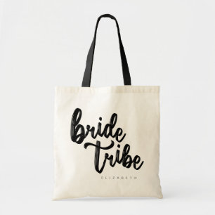 Bride Tribe Black Script Tote Bag - Anpassbar Tragetasche