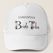 Bride Tribe Boho Floral Letters Bachelorette Truckerkappe (Vorderseite)