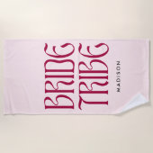 Bride Tribe Bold Pink Magenta Bachelorette Strandtuch (Vorderseite)