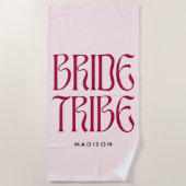 Bride Tribe Bold Pink Magenta Bachelorette Strandtuch (Vorderseite)