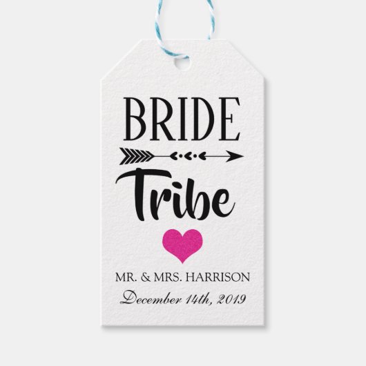 BRIDE TRIBE BRAUTPARTY GIFT TAG GESCHENKANHÄNGER (Vorderseite)
