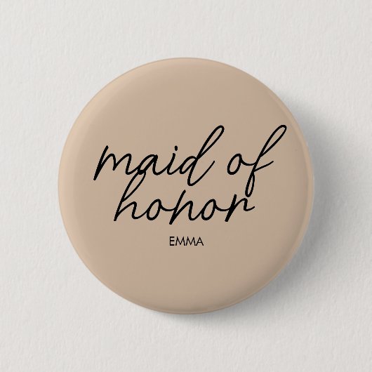 Bride Tribe | Brautparty Modern Monogram Button (Vorderseite)