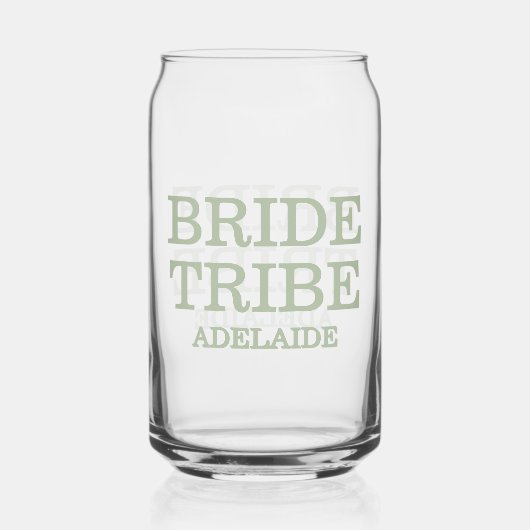 Bride Tribe Bridal Party Sage Green Dosenglas (Vorderseite)
