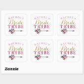 Bride Tribe Bridal Shower Stickers Floral Hen (Blatt)