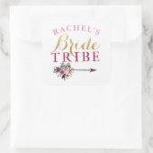 Bride Tribe Bridal Shower Stickers Floral Hen (Tasche)
