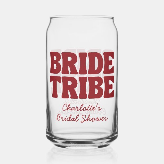 Bride Tribe Burgundy Bridal Shower Dosenglas (Vorderseite)