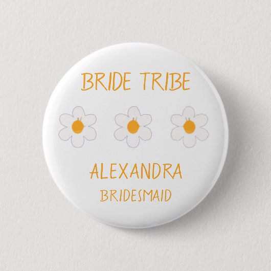 Bride Tribe| Daisy Floral Bachelorette Bridesmaid Button (Vorderseite)