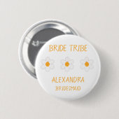 Bride Tribe| Daisy Floral Bachelorette Bridesmaid Button (Vorne & Hinten)