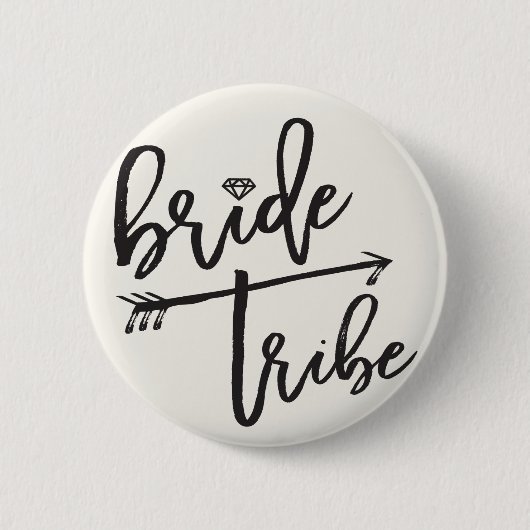 Bride Tribe Diamond Brush Brautparty Wedding Button (Vorderseite)