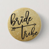 Bride Tribe Diamond Gold Brautparty Wedding Button (Vorderseite)