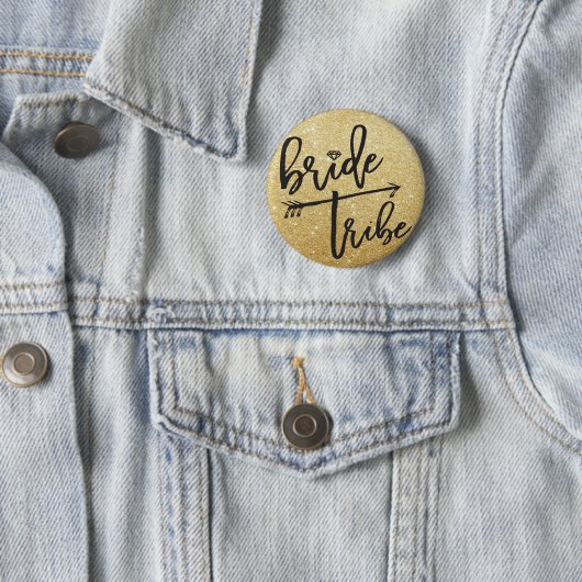Bride Tribe Diamond Gold Brautparty Wedding Button (Beispiel)