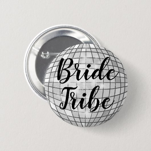 Bride Tribe Disco Ball Button (Vorne & Hinten)
