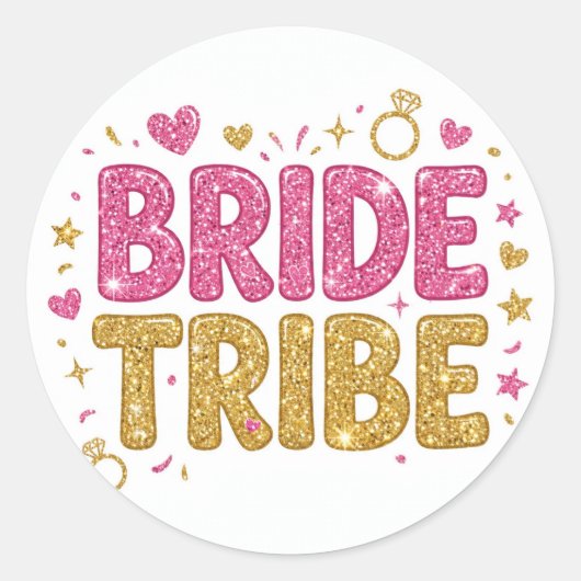 Bride Tribe Glitter Sticker (Vorderseite)
