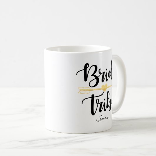 Bride Tribe Gold Wedding Custom-2 Kaffeetasse (VorderseiteRechts)