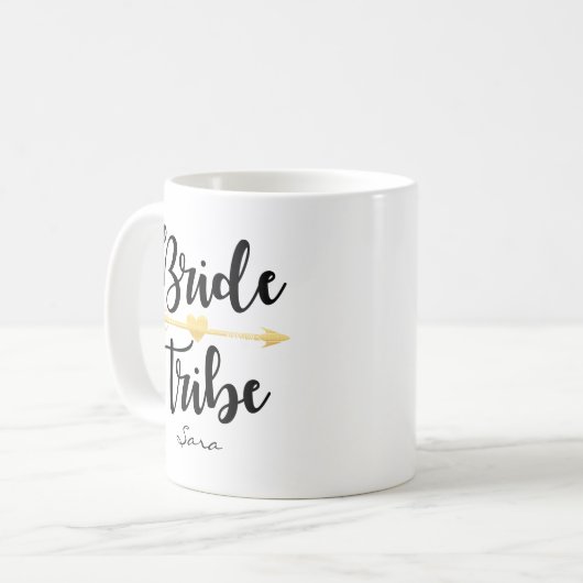 Bride Tribe Gold Wedding Custom-2 Kaffeetasse (Vorderseite Links)