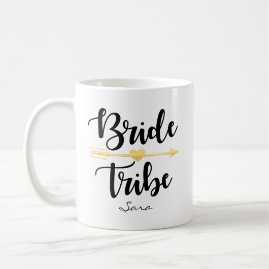Bride Tribe Gold Wedding Custom-2 Kaffeetasse (Links)