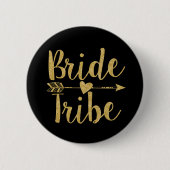 Bride Tribe | Golden-Glitzer Button (Vorderseite)