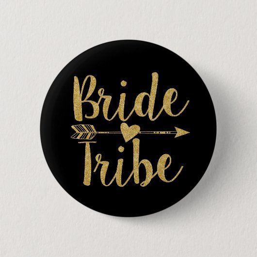 Bride Tribe | Golden-Glitzer Button (Vorderseite)