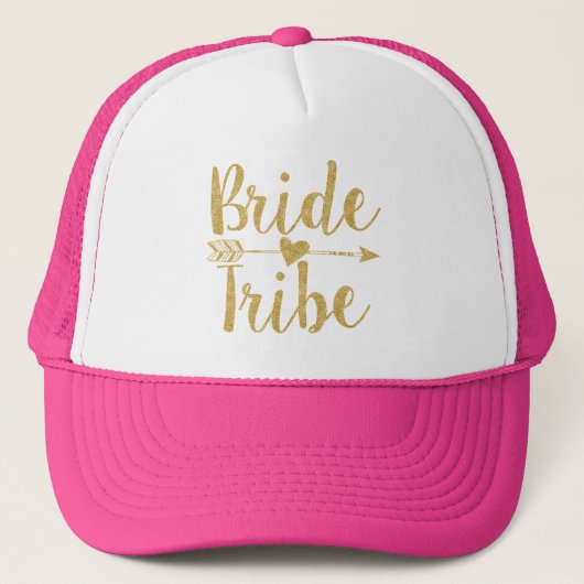 Bride Tribe|Golden Glitzer Print Truckerkappe (Vorderseite)