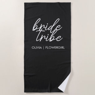 Bride Tribe Hochzeit in Urlaubsort Flower Girl Strandtuch