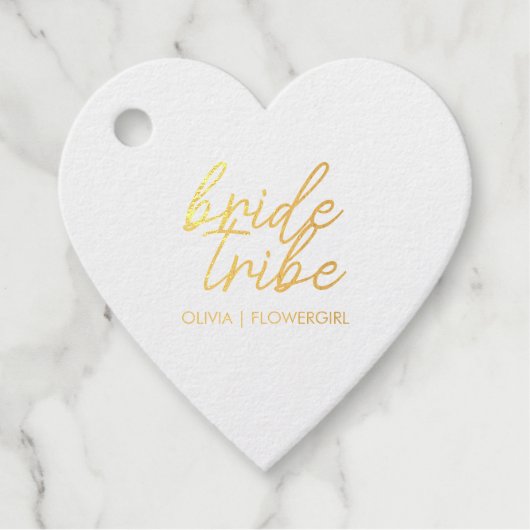 Bride Tribe | Hochzeitsblume Mädchen Moderne Geschenkanhänger (Vorderseite)