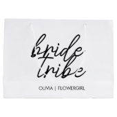 Bride Tribe | Hochzeitsblume Mädchen Moderne Große Geschenktüte (Rückseite)