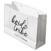 Bride Tribe | Hochzeitsblume Mädchen Moderne Große Geschenktüte (Vorderseite Schrägansicht)