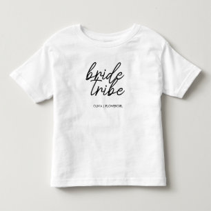 Bride Tribe Hochzeitsblume Mädchen Moderne Kleinkind T-shirt