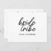 Bride Tribe | Hochzeitsblume Mädchen Moderne Postkarte (Vorne/Hinten)