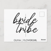 Bride Tribe | Hochzeitsblume Mädchen Moderne Postkarte (Rückseite)
