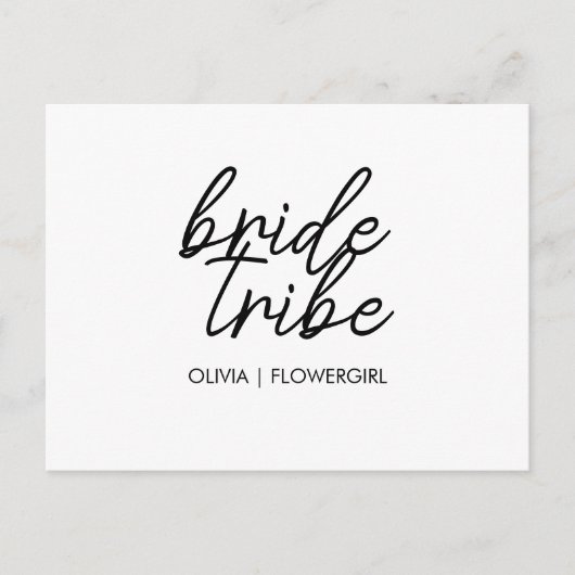 Bride Tribe | Hochzeitsblume Mädchen Moderne Postkarte (Vorderseite)