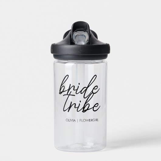 Bride Tribe | Hochzeitsblume Mädchen Moderne Trinkflasche (Vorne)